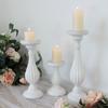 European Roman Pillar Candlestick Vintage Wooden White Embryo Candlestick