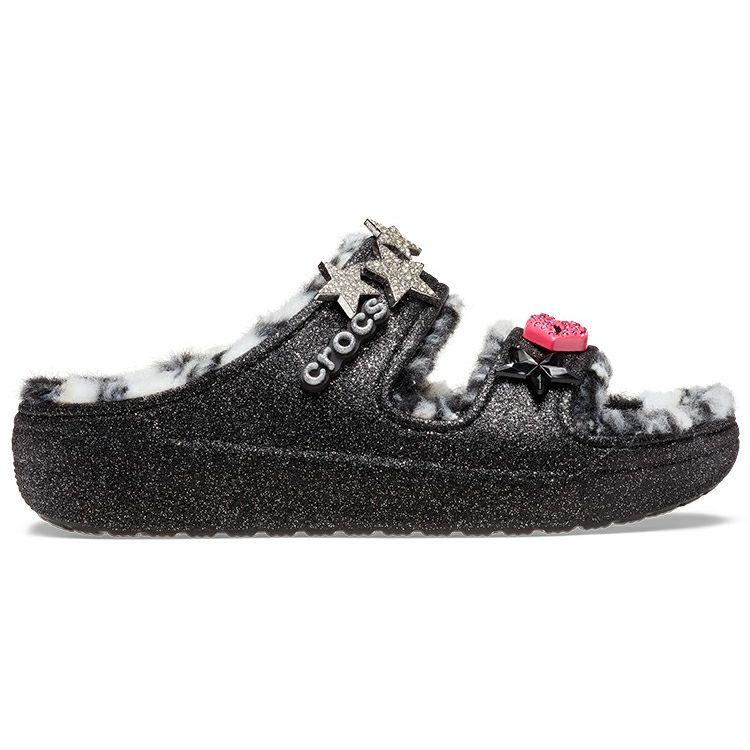 Crocs Классические блестящие флисовые тапочки в стиле диско Мужские тапочки 208074-0C4