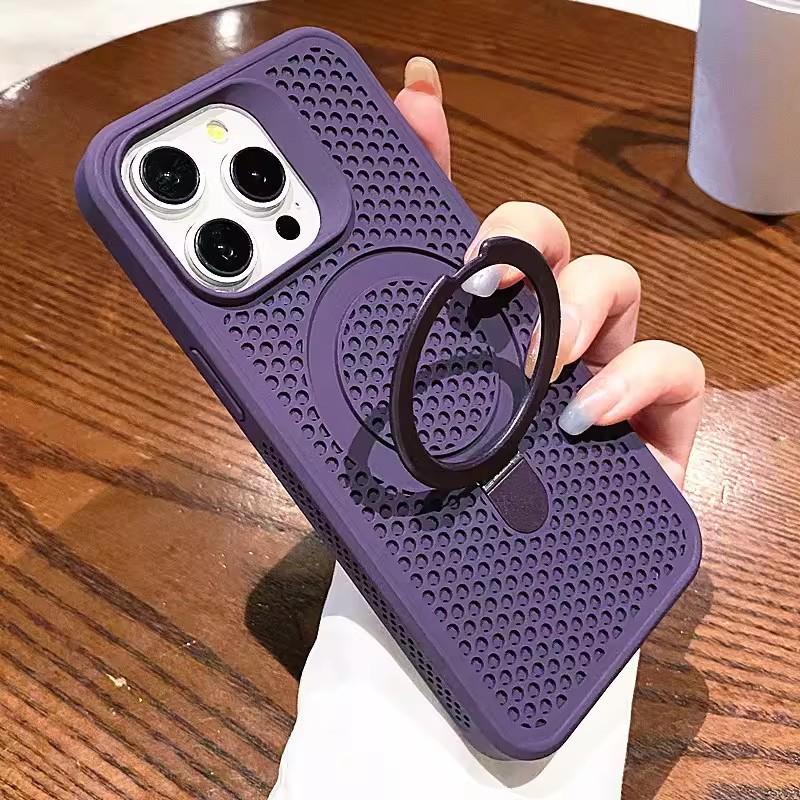 Luxury Heat Release Case For iPhone 17 16 15 14 13 12 Pro Max Plus 16Pro iPhone16 For Magsafe Mag Safe Wireless Charge Stand Covers