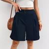 2024 Summer High-Waist Solid Color Women's Shorts - European & American Style