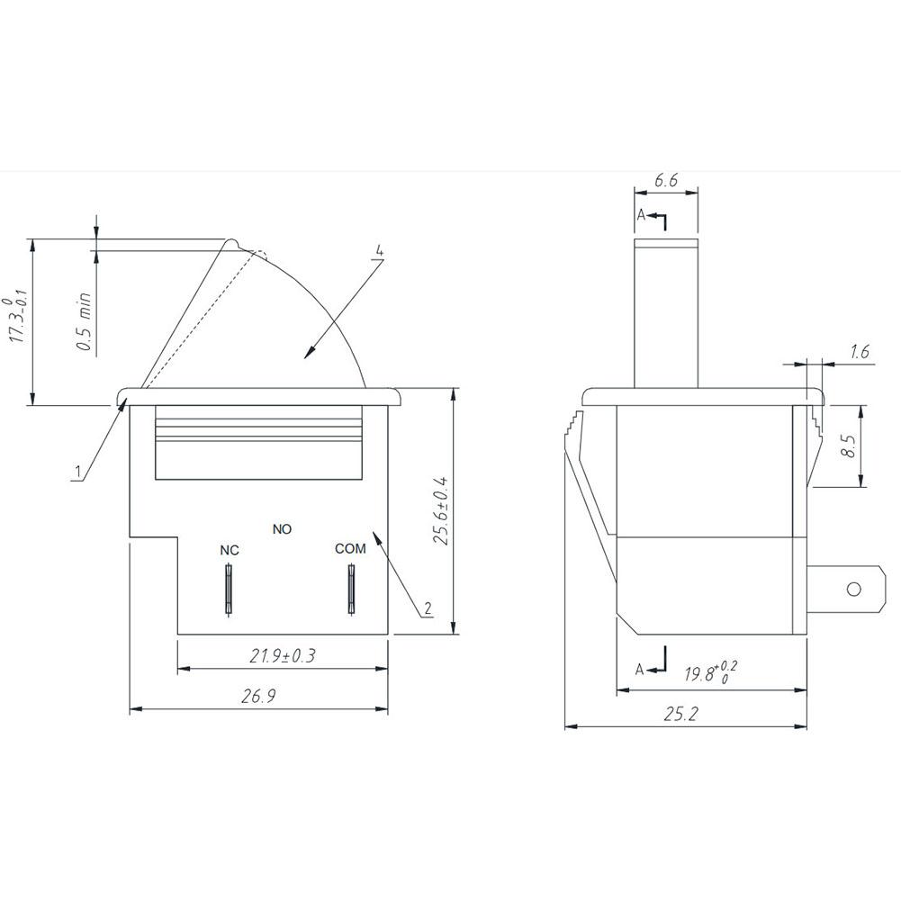AC250V Switch Size As Shown 3-Pin Door Switch Easy To Install Efficient And Reliable Equipment Life Maintenance For Kitchen
