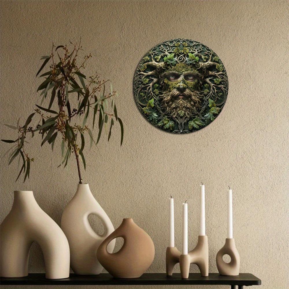 Круглый деревянный декоративный знак, плоская 2D-печать, венок с изображением лесного эльфа, наружное украшение для фестиваля, настенное искусство, домашний декор