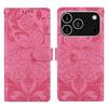 For iPhone 17 Pro Max Leather Case Imprinted Floral Pattern Wallet Stand Flip Phone Cover