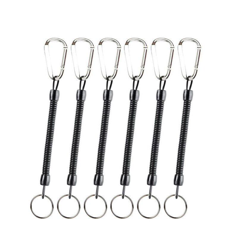 Модный спиральный эластичный брелок для рыбалки, спиральный ремешок, безопасный спиральный карабин, брелок для ключей Sleutelhanger, брелок llavero