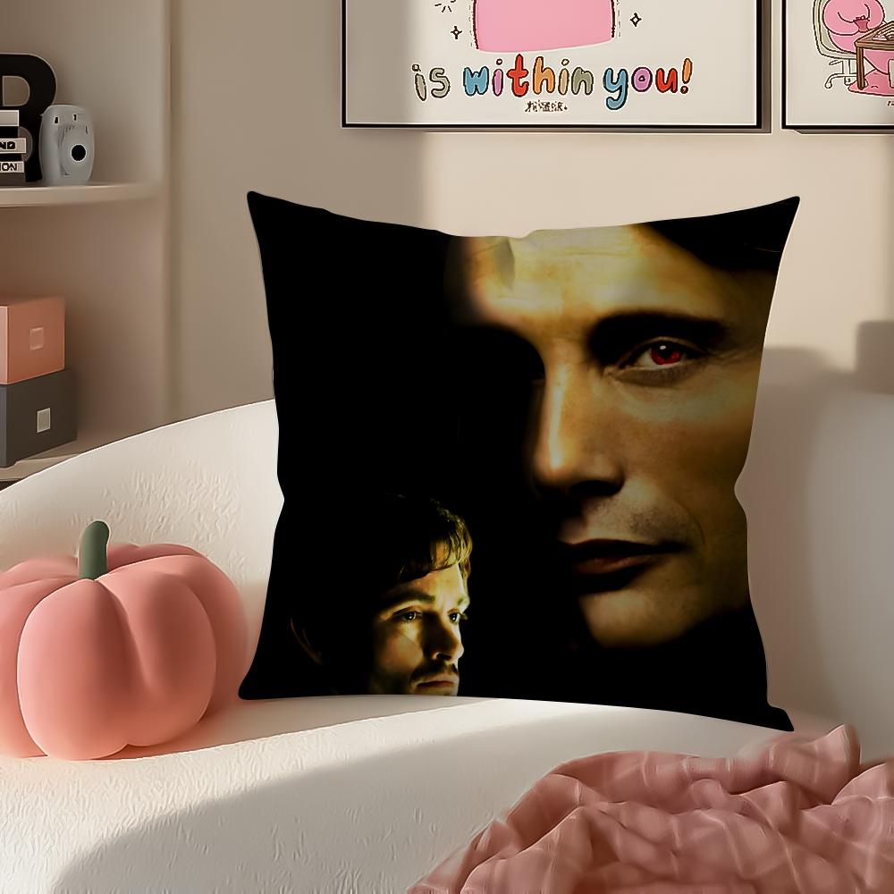 Dark Elegant TV Series HHannibal Cushion Cover Pillowcase Short Plush Invisible zipper Room Sofa Cushion Cover
