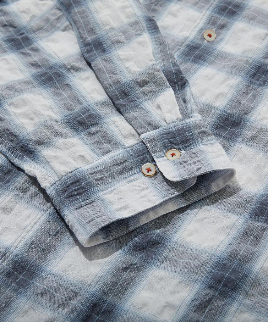 PENFIELD Ombre Seersucker Open Collar Shirt Blue_Fs1Wr54U