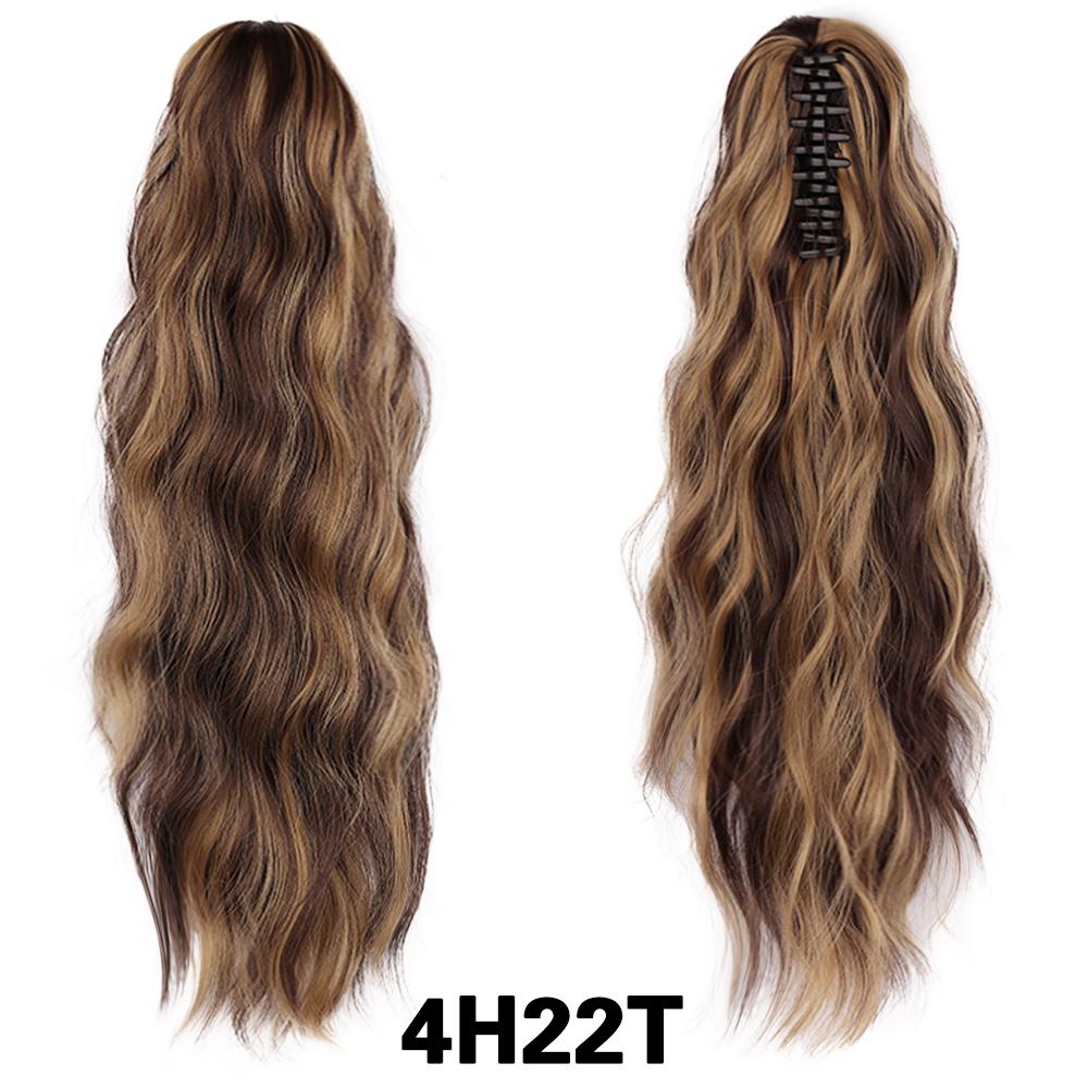 MISS WIG Synthetic Long Claw Clip In Ponytail Hairpiece Extensions Natural Wavy Hairpieces For Women Daily Use