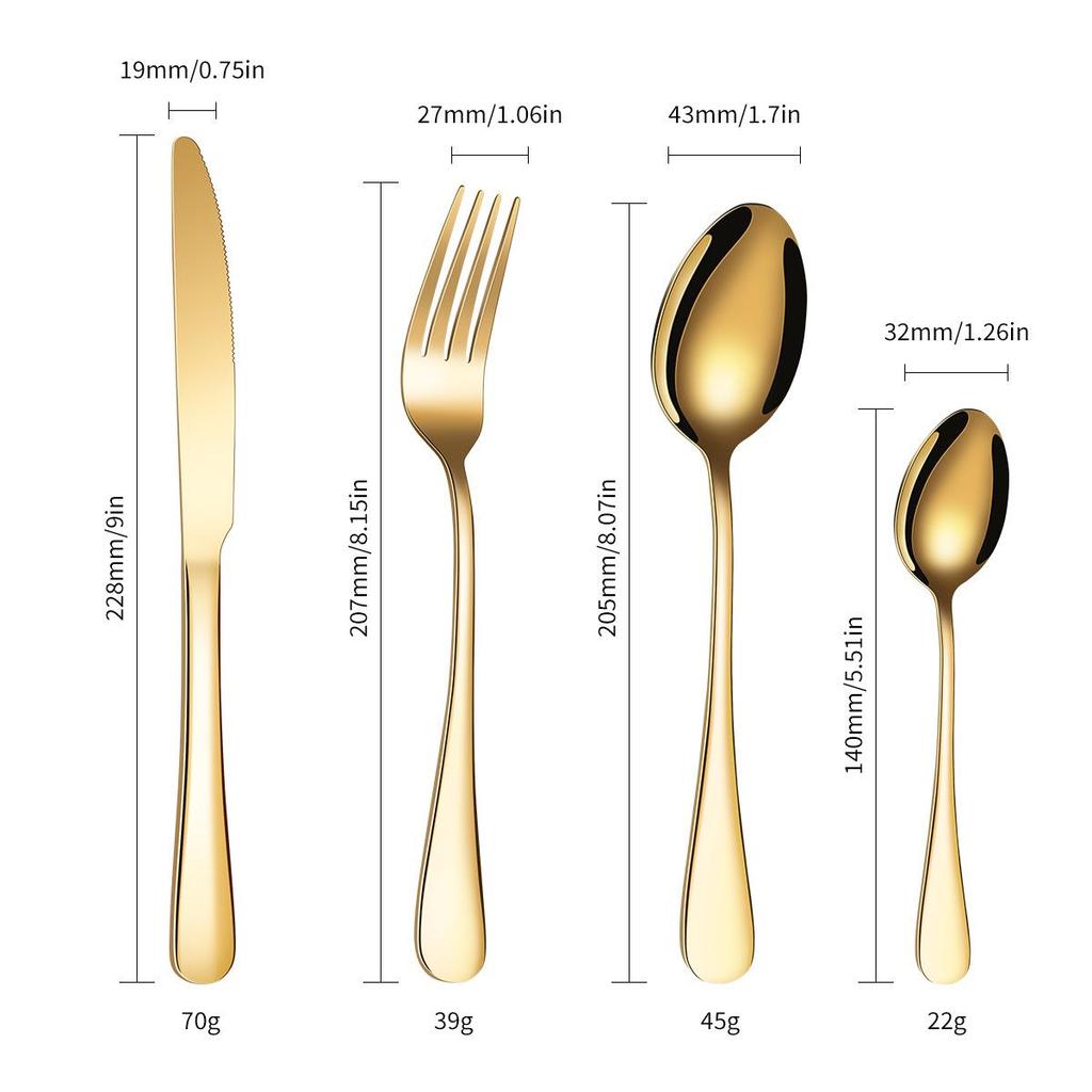 Эксклюзивный набор столовых приборов из нержавеющей стали, 24 предмета: Нож, Вилка, Ложка - Подарочная коробка серии 1010