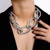 Geometry Long Chain Necklace Exaggerated Basic Choker Handmade Chunky Necklace Women Men