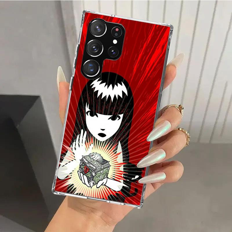 Чехол для телефона Emily The Strange в стиле комиксов для Samsung Galaxy S26 S24 S23 Ultra S25 Edge S22 S21 Plus S20 FE + Мягкий чехол с принтом Funda G