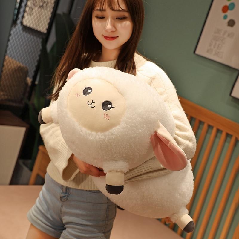 Прекрасная плюшевая подушка в виде овцы, диванная подушка, мягкие пельмени, овечьи куклы, хороший рождественский подарок для девочек и малышей