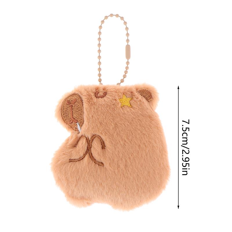 Милая плюшевая подвеска Capibara, мультяшная кукла Capybara, брелок для ключей, сумка для ключей, рюкзак, декор для детей, подарок
