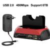 Двухдисковая внешняя док-станция для жестких дисков USB 3.0 с функцией 10-в-1 и кардридером