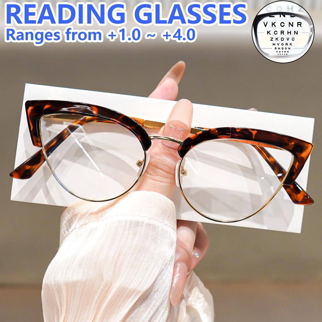 Модные очки для чтения «кошачий глаз», элегантный и стильный тренд с удобной посадкой, увеличение от +1.0 до +4.0