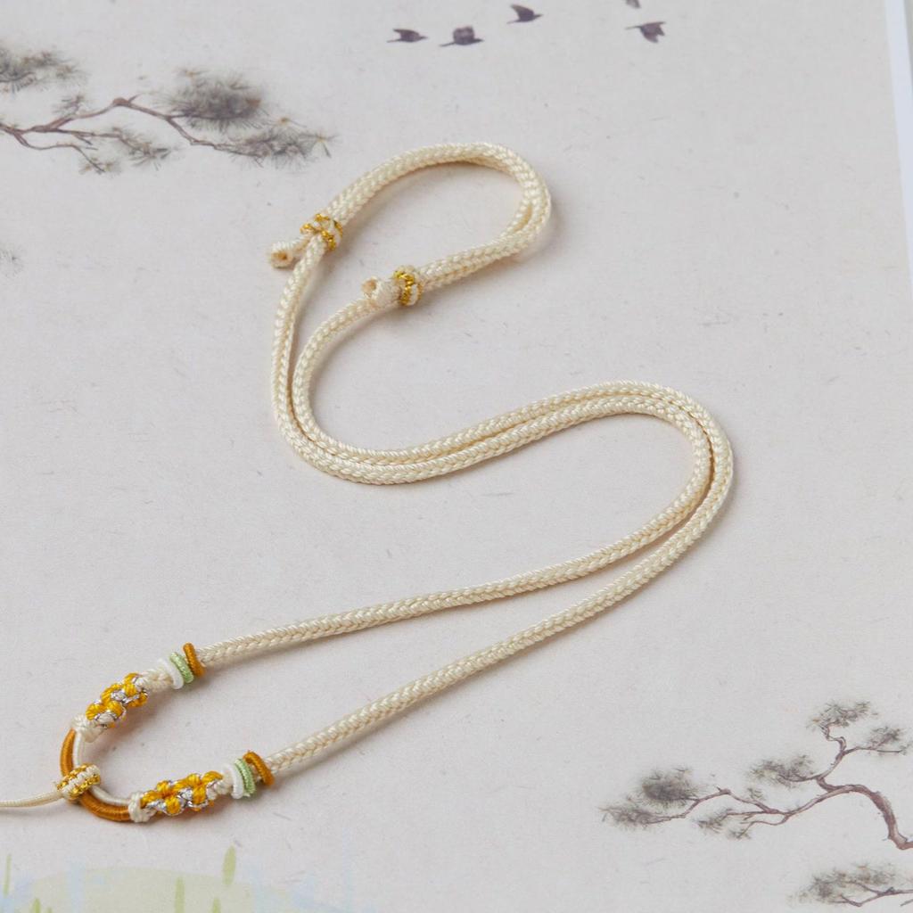 Элегантный регулируемый восьмирядный шнур для ожерелья с узлом «Цветок персика», ручной работы