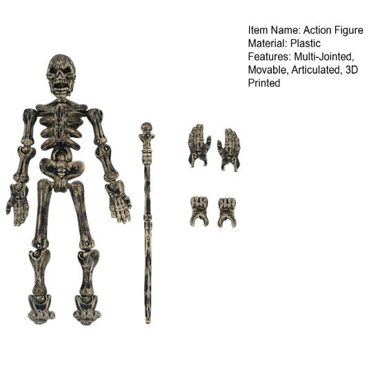 3D-печатная фигурка скелета, подвижная, с несколькими суставами, коллекционная игрушка, настольное украшение для детей, художников, коллекционеров