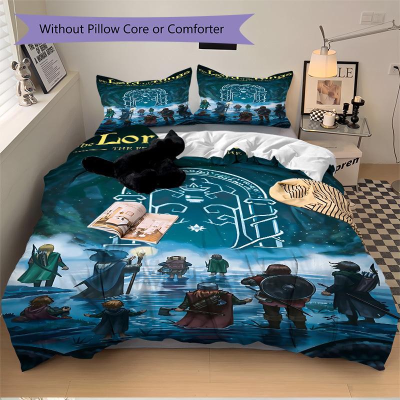 3pcs Lord of the Rings Duvet Cover Set (1 Duvet Cover + 2 Pillowcases, No Core) - Comfortable, And Breathable Bedroom Decoration yy251104027