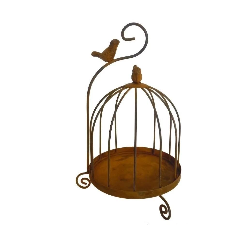 Metal Bird Feeding Station Bird Cage Shape Bird Rest Station Hanging Bird Feeder Bird Accessories