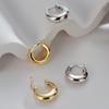 Korean S925 Geometric Halo Hoop Earrings for Women - Elegant and Classic Design
