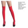 1 Pair Women Stockings Glossy Faux Leather Soft Elastic Anti-slip Breathable Over Knee Length Slim Fit Club Party Cosplay Stage Show Long Stockings