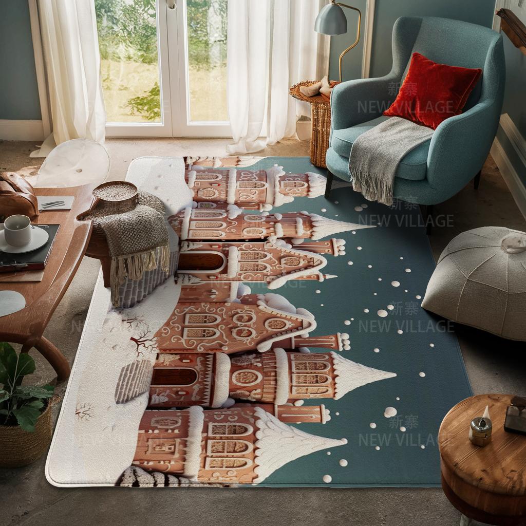 Ковер у входа в дом Домашний коврик у двери Гостиная Ванная Комната Ноги ванная комната Нескользящие коврики с водопоглощением для ванной Счастливого Рождества зима