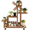 Многоярусная подставка для цветов и растений из массива дерева для использования в помещении/на открытом воздухе