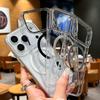 Titanium Gray Acrylic  charging phone case for For Iphone 17 16 15 14 13 12 Pro Max Air magnetic shockproof hard back cover
