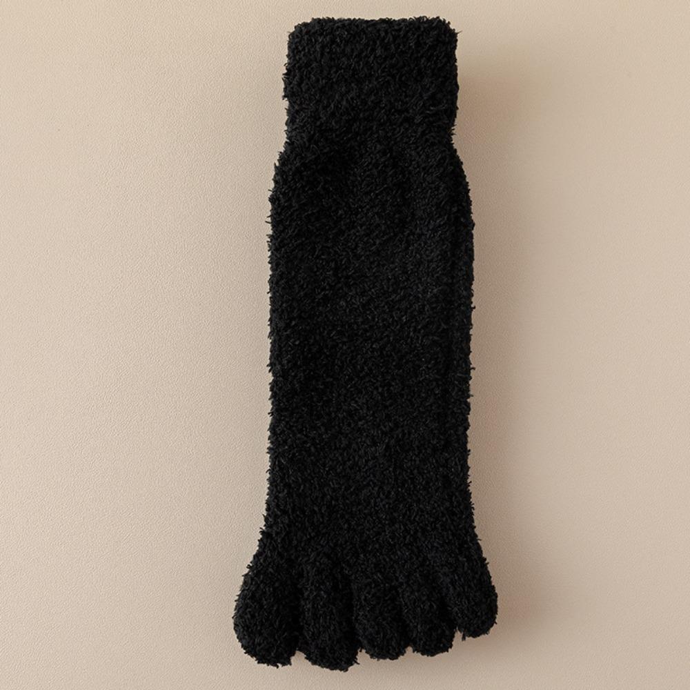 Mid Tube Five Toe Plush Socks Thickened Warm Floor Socks Women Kawaii Five Toe Fleece Socks Winter