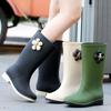 Новые женские высокие резиновые сапоги, износостойкие водонепроницаемые ботинки для воды, зимние хлопковые теплые рабочие резиновые сапоги, водонепроницаемая обувь, длинные сапоги для дождя