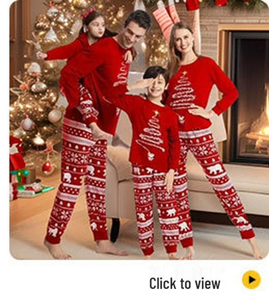 2025 Семейный комплект в клетку с принтом оленей - Осенне-зимний рождественский наряд