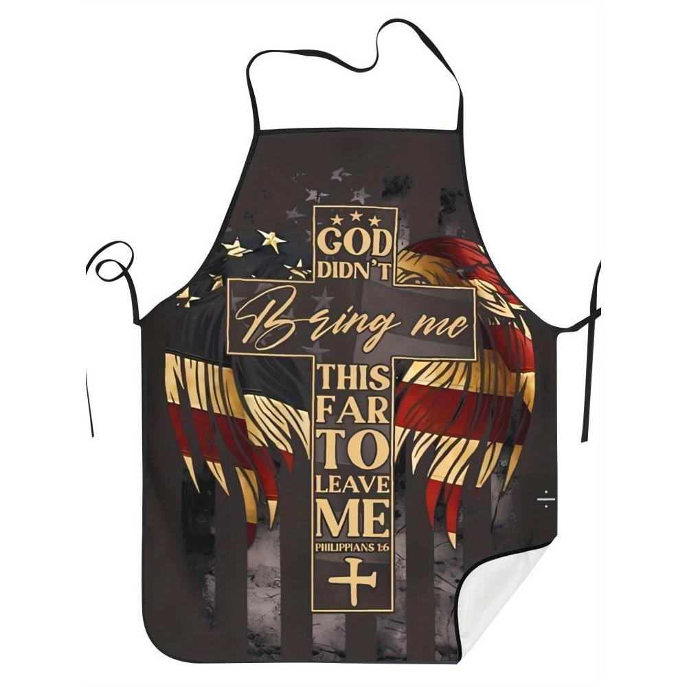 1pc American Striped Eagle Pattern Adult Sleeveless Apron, Household Kitchen Clothing
