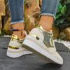 Fashion Gold Silver Wedge Sneakers for Women Lightweight Non Slip Casual Sports Shoes Woman Comfort Thick Sole Walking Shoes Plus Size