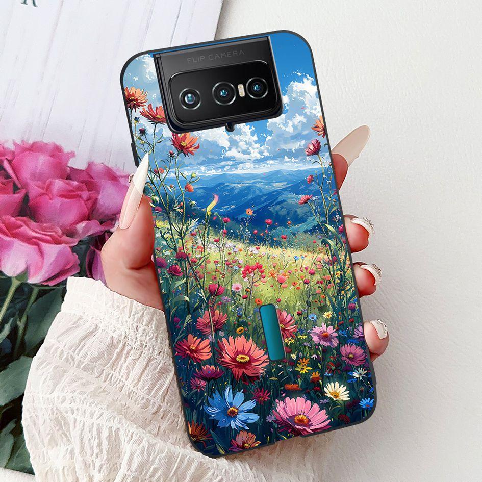 Для Asus Zenfone 7 ZS670KS Чехол I002D Популярный Цветок Мягкий Черный Силиконовый Чехол для Телефона Для Zenfone 7 Pro ZS671KS Funda I002DD Capa