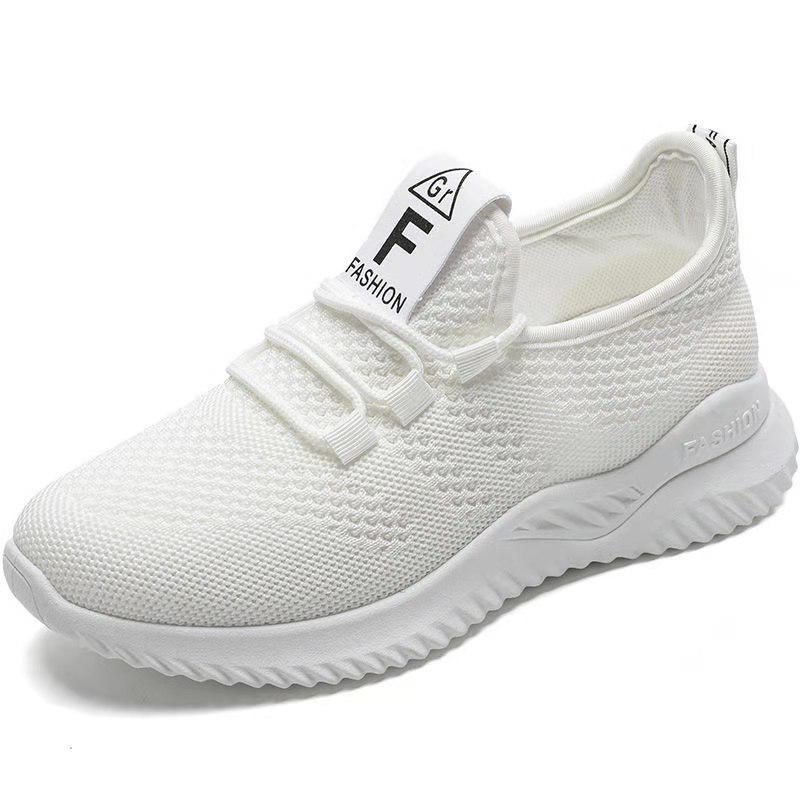 Женские спортивные кроссовки Flyknit Mesh Белые - Весна/Лето Корейский стиль, Дышащие кроссовки для студентов