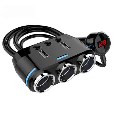 12 В-24 В Автомобильный Разветвитель Розетки Светодиодный USB-адаптер для Зарядного Устройства Телефона Напряжение Автомобильный Удлинительный Кабель