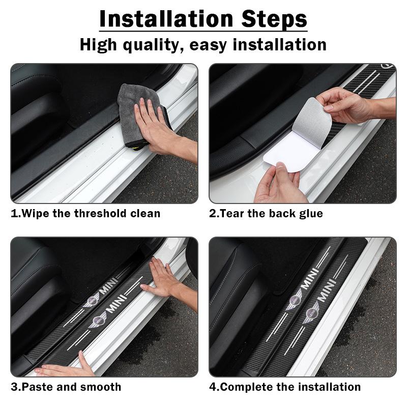 1/4/5Pcs Car Door Threshold Protective Sticker Anti Scratch Waterproof Decal For Mini Cooper F54 F55 F56 F57 F60 R50 R52 R53 R55