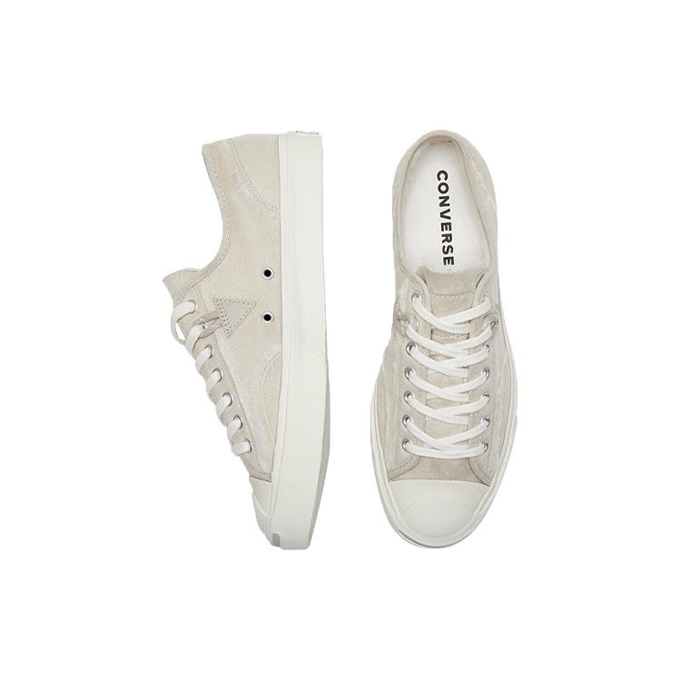 Converse Jack Purcell Удобные Универсальные Низкие Кеды из Канваса Унисекс Светло-серый Белый 166512C