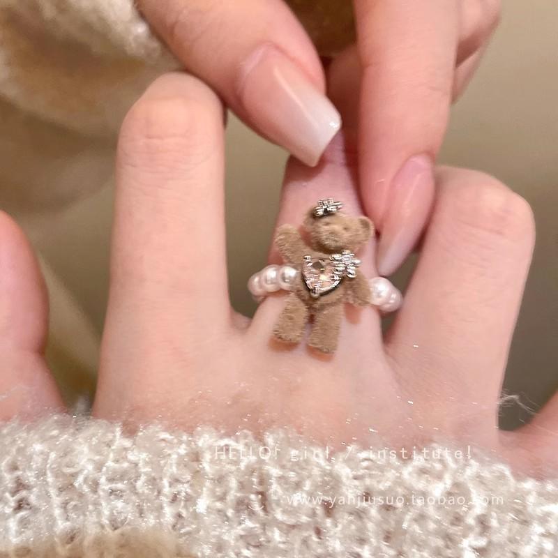 Кольцо с жемчугом, цирконом и бабочкой, женское, нишевое, с чувством высокого класса, легкая роскошь, парное кольцо для пары, темпераментное, открытое кольцо