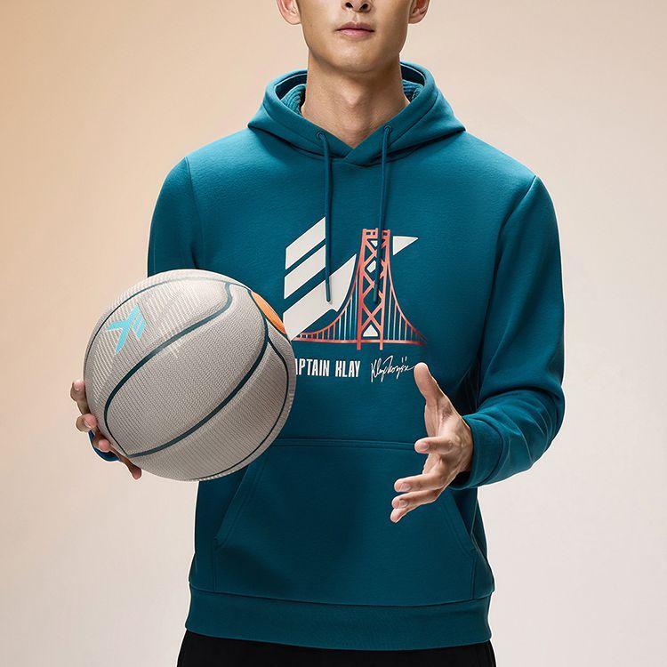 Anta Толстовка с капюшоном из флиса с принтом букв, мужская, матросская, синяя 152341738N-2