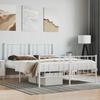 VidaXL Metal Bed Frame with Headboard-Footboard White 120x200cm 352545