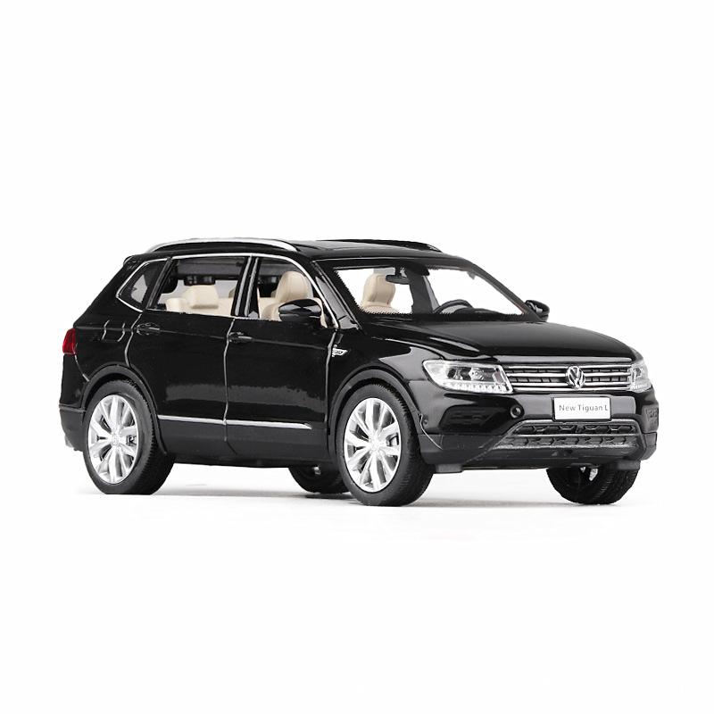 Масштаб 1/32 Tiguan L, литая под давлением модель автомобиля из сплава, модель игрушечного автомобиля со звуком и светом, детская игрушка-автомобиль с откидной спинкой, выставки коллекций праздничных подарков