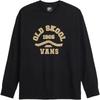 Vans Футболка с принтом, круглым вырезом, приспущенным плечом и длинным рукавом, унисекс топы VN00105FBLK
