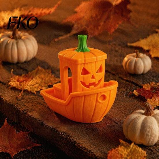 Spooky Ship Figurine 3D Printed Halloween Boat Figurine, Ghost Pumpkin Realistic Display Statue for Party Tabletop Home Decor Decorations