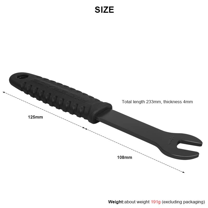 Ключ для педалей велосипеда с удлиненной ручкой, прочный, для установки и снятия педалей горного велосипеда, инструмент для ремонта и замены гаечного ключа 15 мм