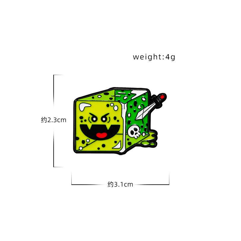 Cartoon brooch spoof evil sponge anime character cute schoolbag accessories clothes decoration