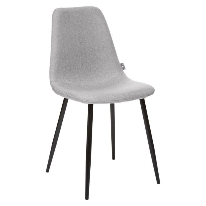 Lot de 2 chaises style Vintage pieds métal noir "Nathalia" Atmosphera - 44x51x85,5 - Gris