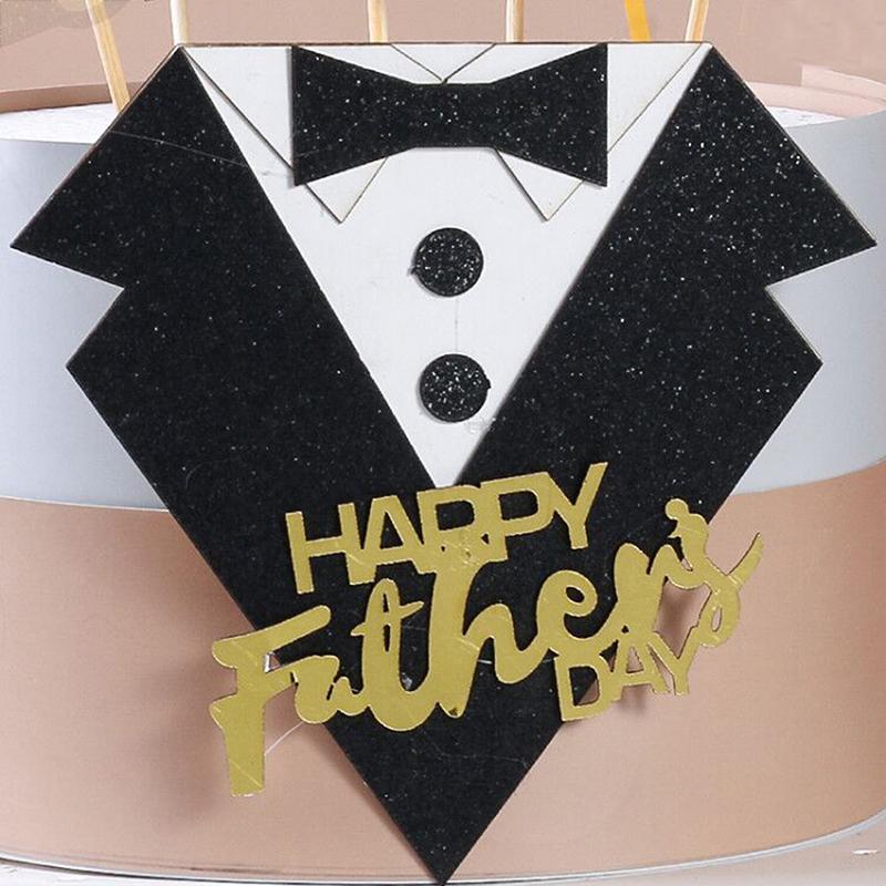 2 Комплекта Костюм с галстуком-бабочкой С Днем отца Топпер для торта С Днем рождения Папа Украшение для торта Инструменты для украшения торта Сувениры для вечеринки