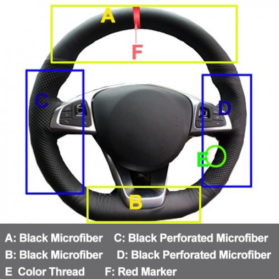 Для Mercedes-Benz C200 C250 C300 B250 B260 Ручная строчка Чехол на руль автомобиля