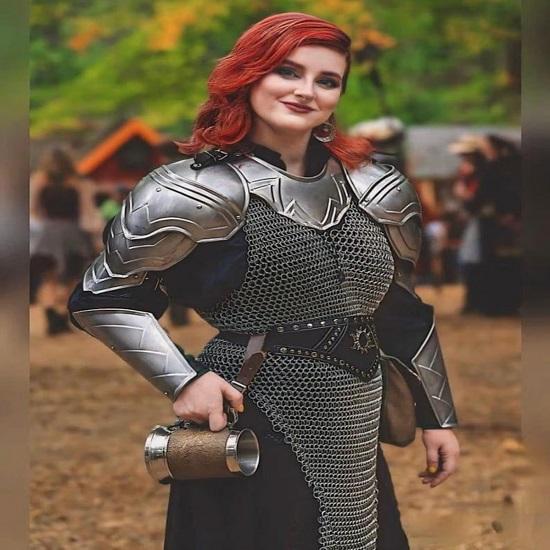 Iron Rose Noble Warrior Maiden Armor Set Half Body Lady Armor Suit Cuirass,Paauldrons,Bracers Larp,Cosplay Roleplay