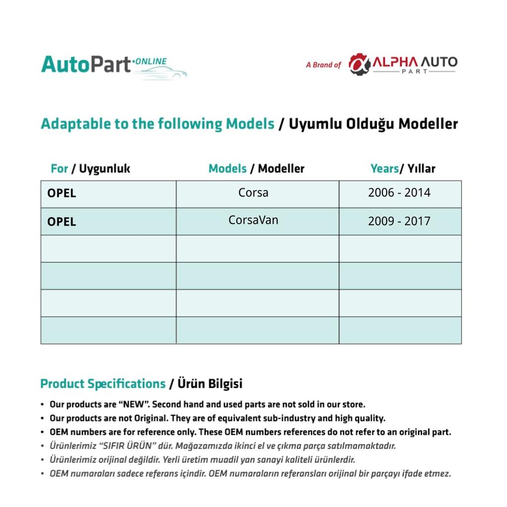 Interior Door Handle Pin for Opel Corsa and Corsavan